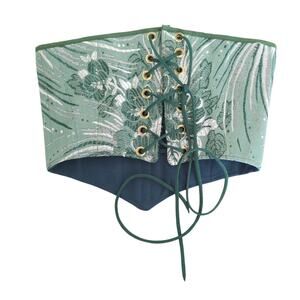 The Frock Shoppe Womens Corset Bustier Green Tapestry Small Renaissance Festival